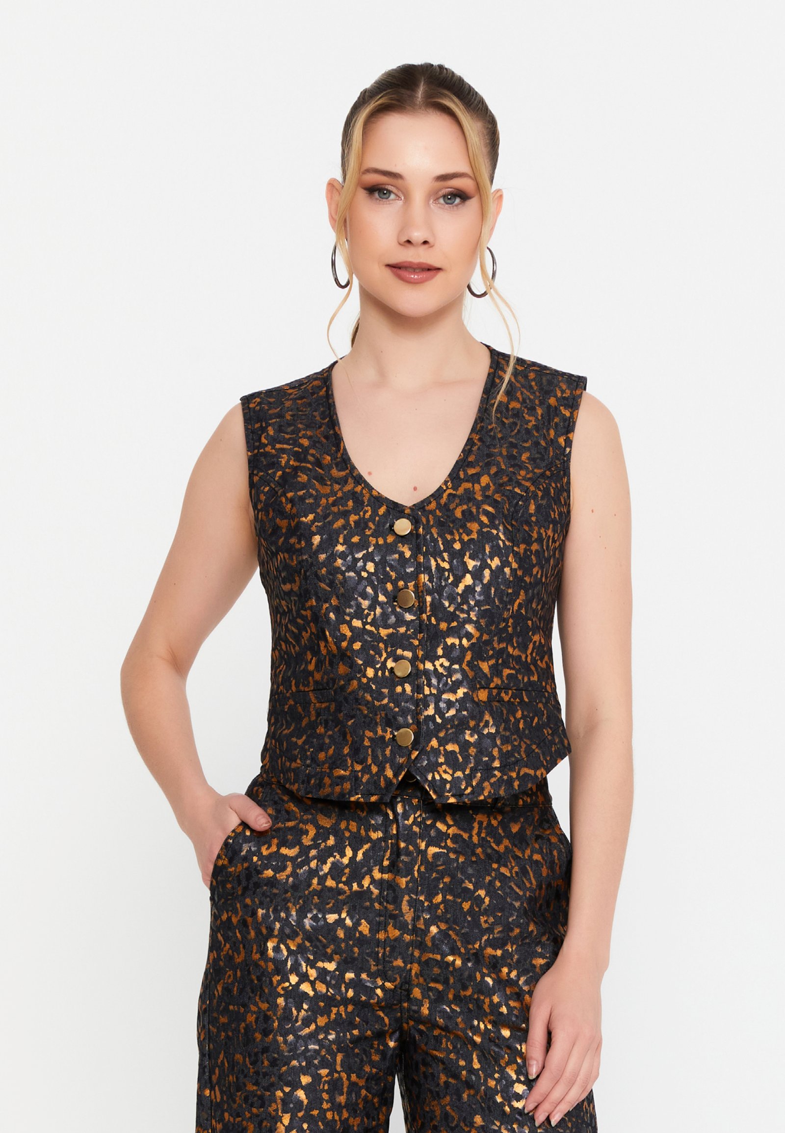 Bronze Panther Denim Set