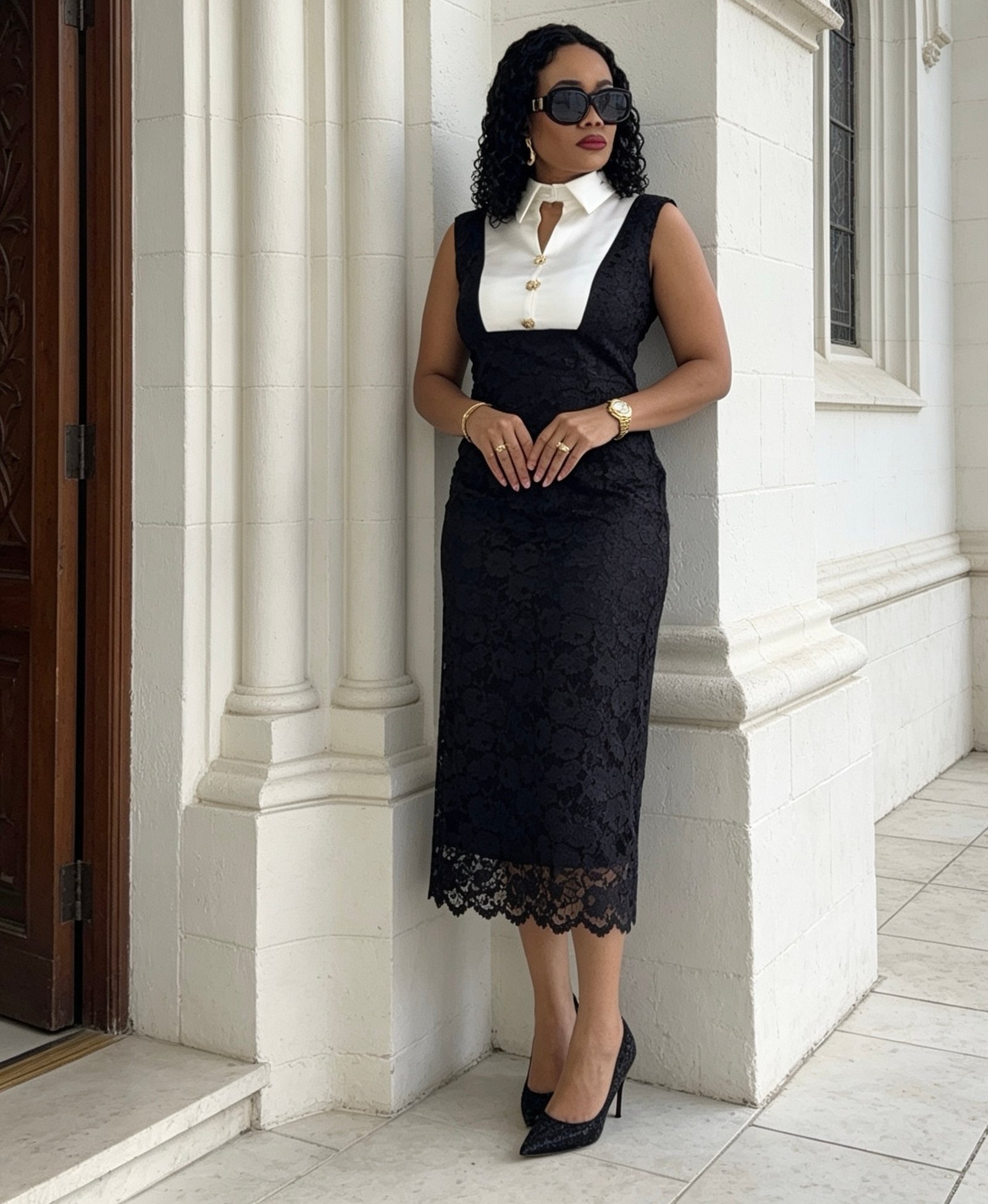 Sleeveless Lace Dress