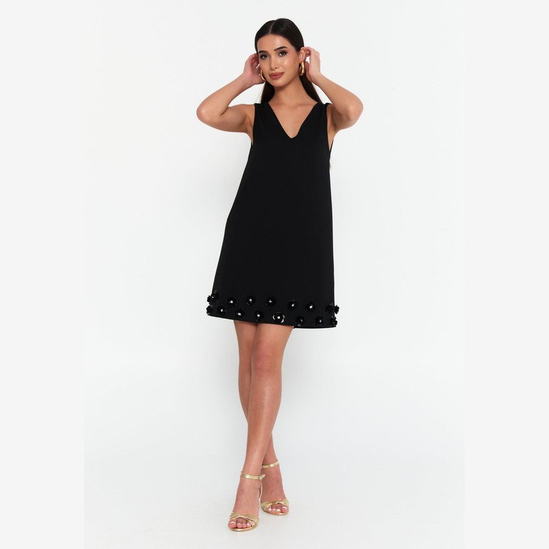 Onyx Fleur Mini Dress