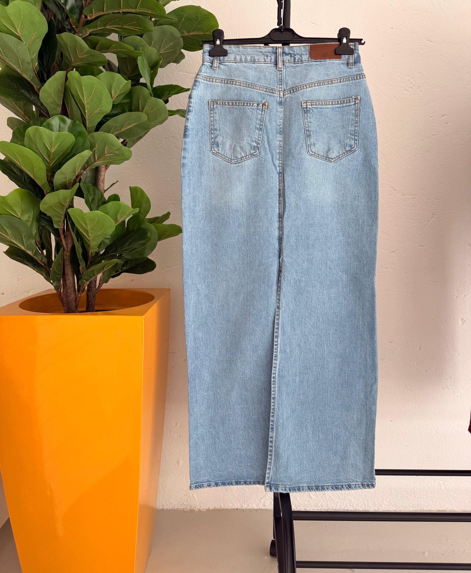 Double Slit Denim Skirt