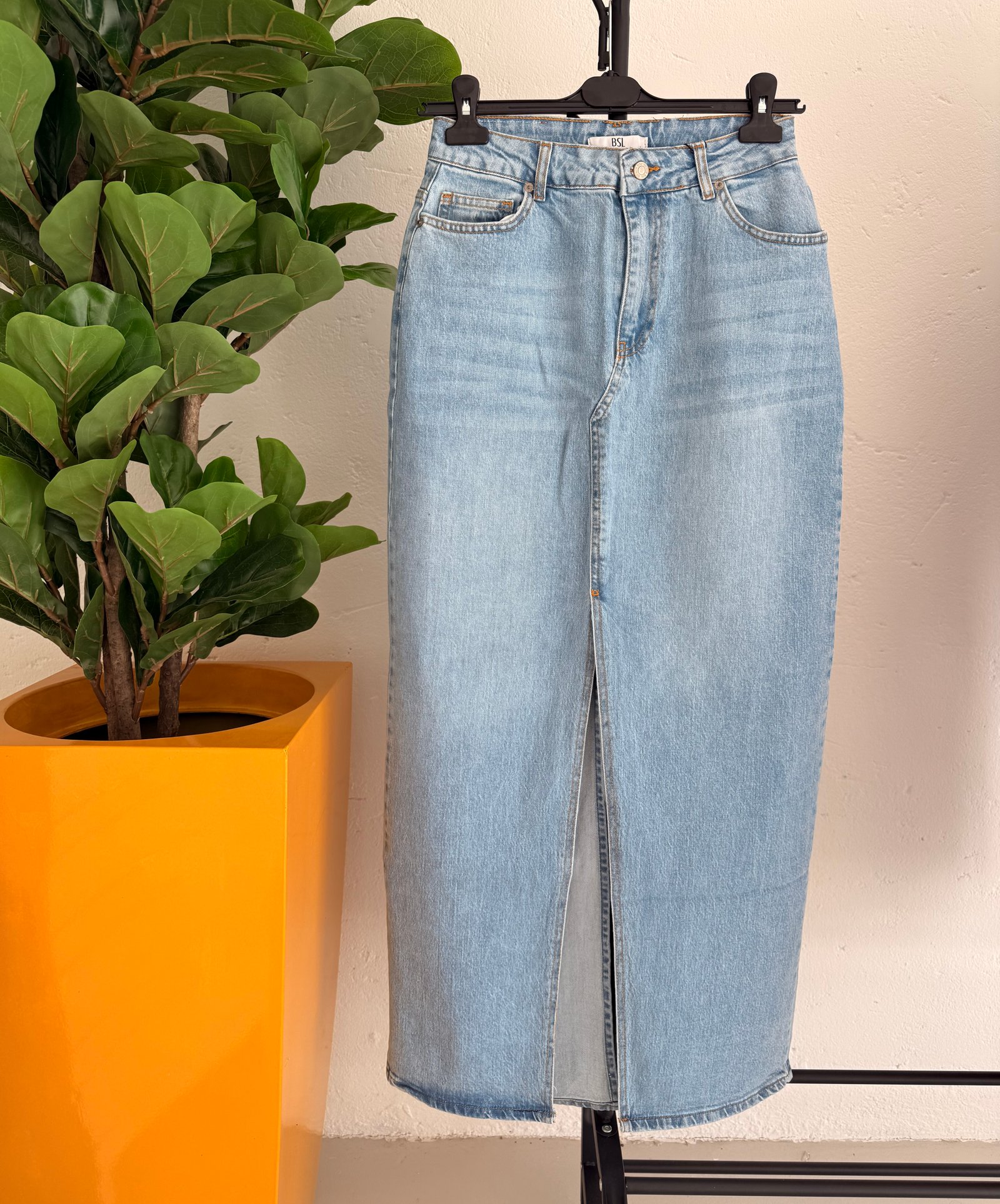 Double Slit Denim Skirt