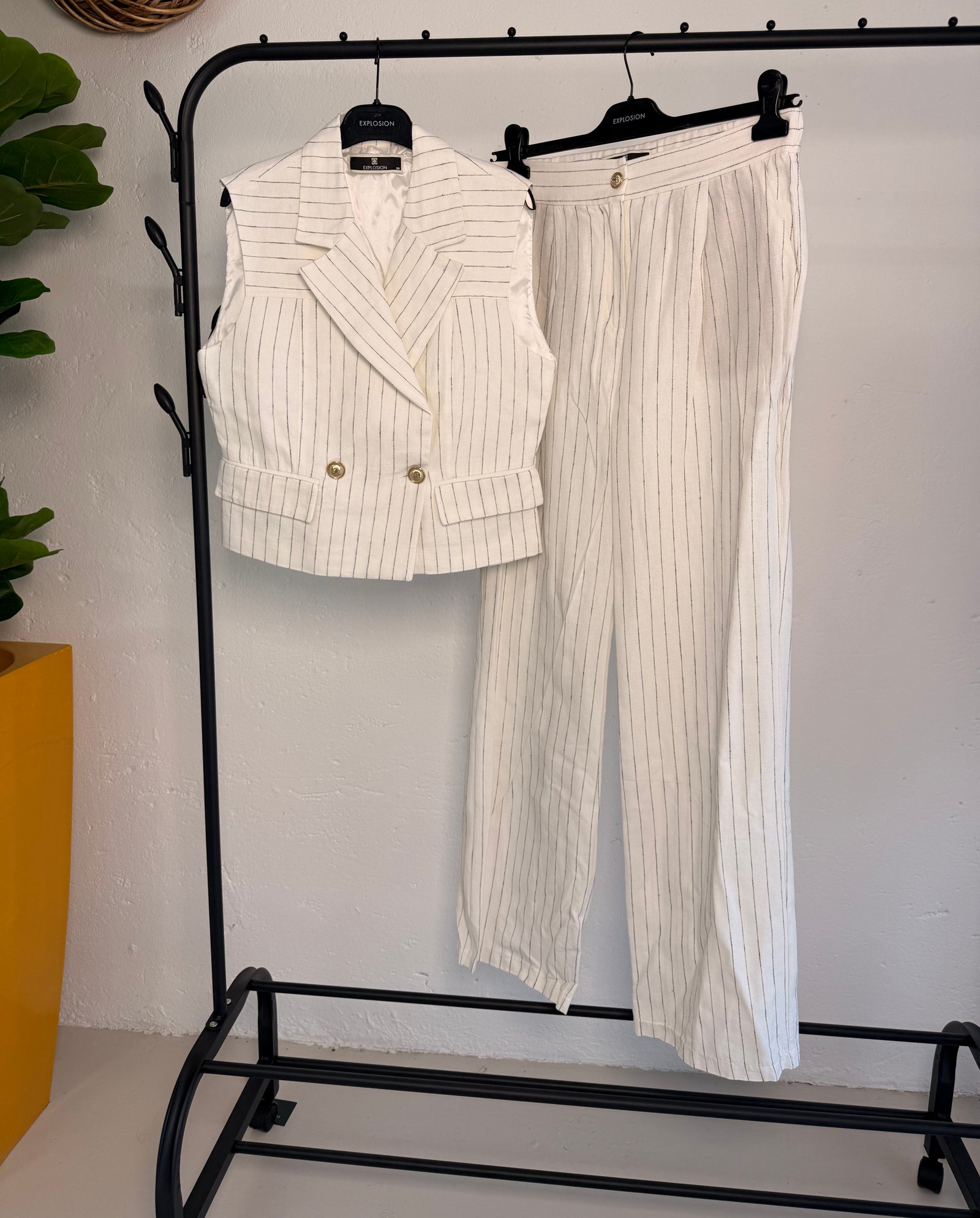 Ivory Pinstripe Set
