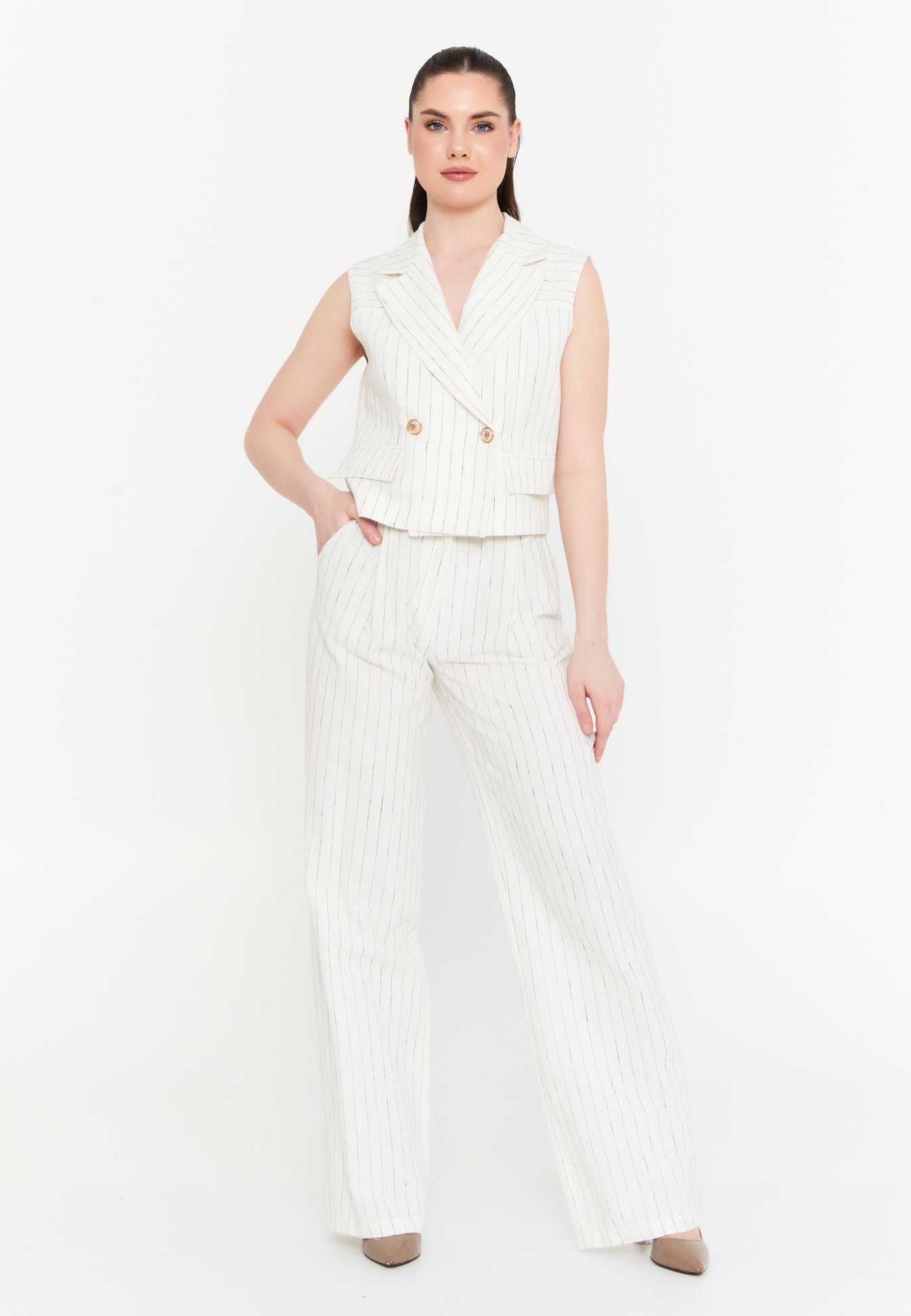 Ivory Pinstripe Set